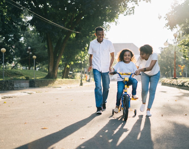 riding a bike
